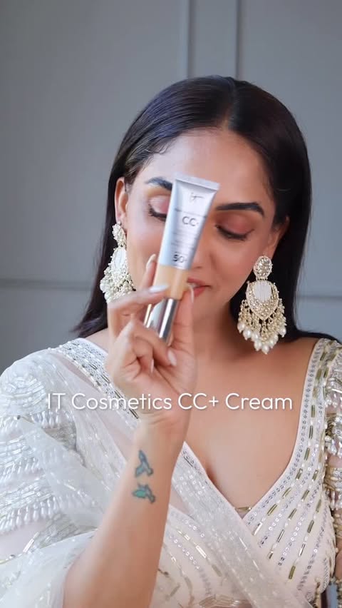 Instagram post by @shrimarai for IT Cosmetics. Caption reads: IT Cosmetics CC+ Cream for big wedding weekend....