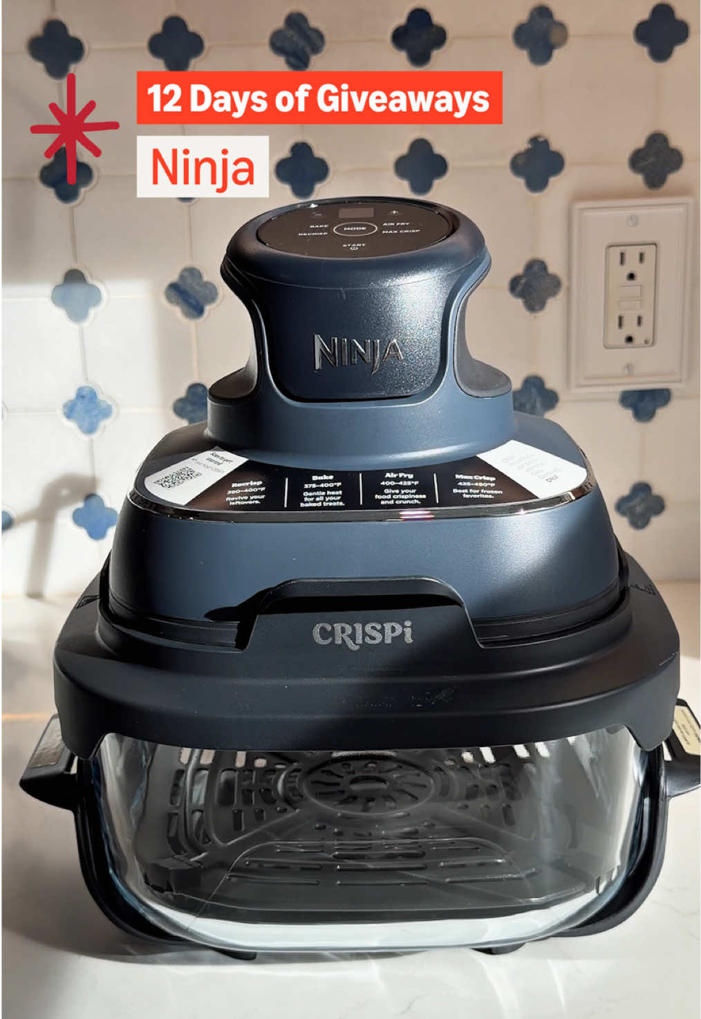 TikTok post by @amazonhome for Ninja Kitchen. Caption reads: ✨ Day 3 of 12 Days of Giveaways ✨ Today’s prize....