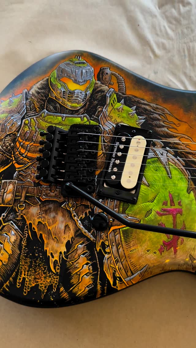 Instagram post by @lukepreeceart for Xbox. Caption reads: BEHIND THE ARTWORK - DOOM SLAYER 1/3 ⚔️

Project:....