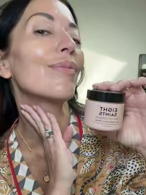 TikTok post by @angelacallisto123 for Eight Saints Skincare. Caption reads: My snap to my daughter had me horrified by all the....
