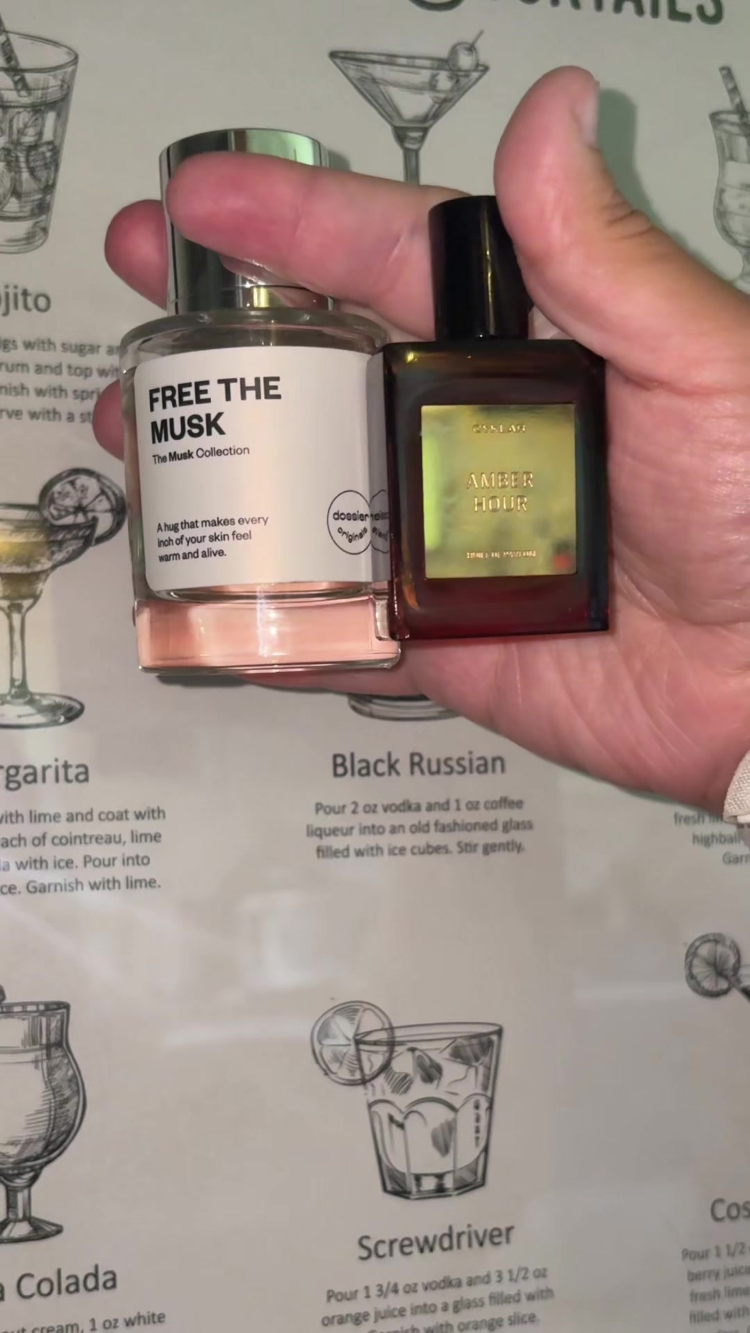 TikTok post by @thatbrittchick for Cyklar. Caption reads: [...] by @Dossier Perfume and Amber Hour by....