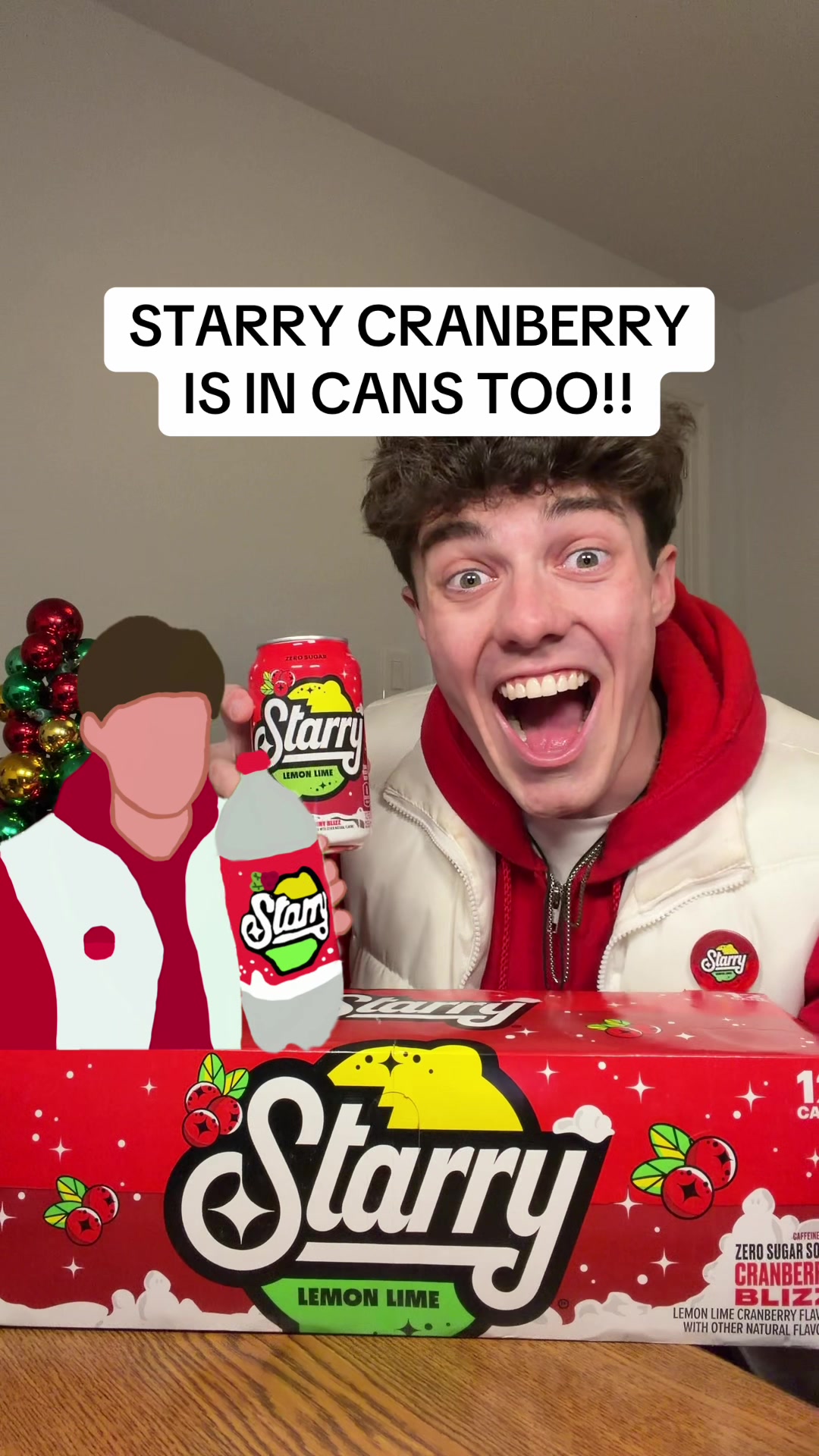 TikTok post by @okcron for Starry. Caption reads: BLIZZ THE SEASON ❄️ with STARRY® CRANBERRY BLIZZ!....