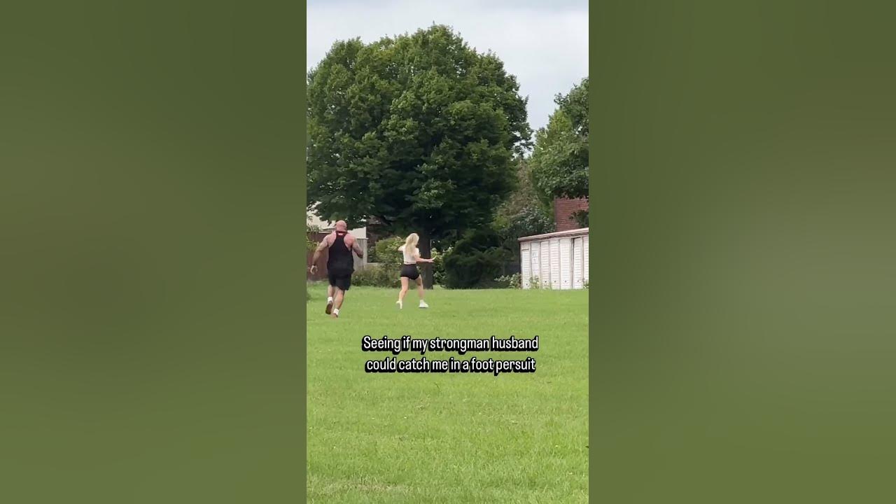 YouTube post by @BigLozOfficial for – Cerberus Strength. Caption reads: Trying to Outrun a Strongman....