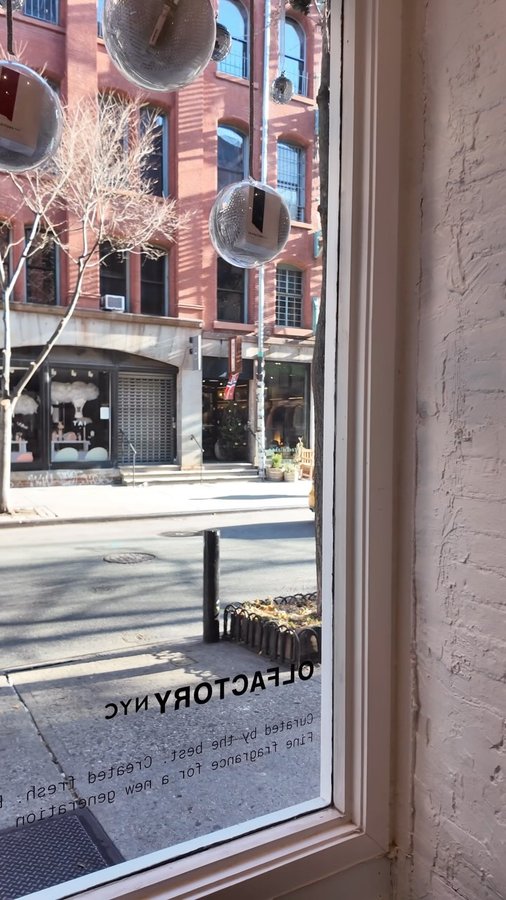 Instagram post by @5teffy for Olfactory NYC. Caption reads: [...] Gift a custom perfume experience at....