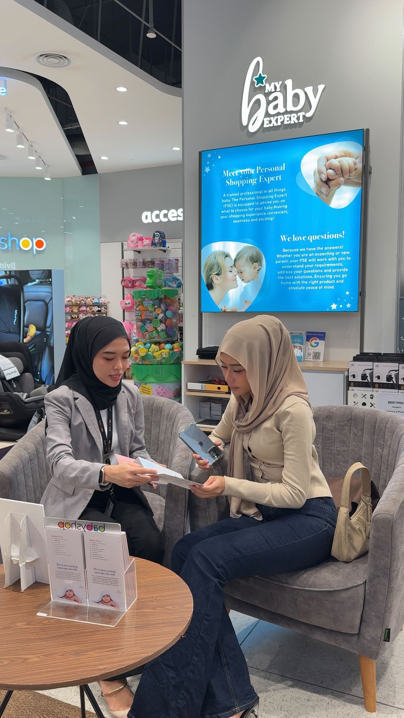 Instagram post by @syafiqahrosee for Babyshop. Caption reads: On The Go with Babyshop Baby Expert  because every....