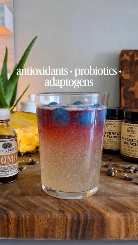 Instagram post by @plantifulalyssa for Anima Mundi Herbals. Caption reads: [...] using organic herbs from @animamundiherbals....