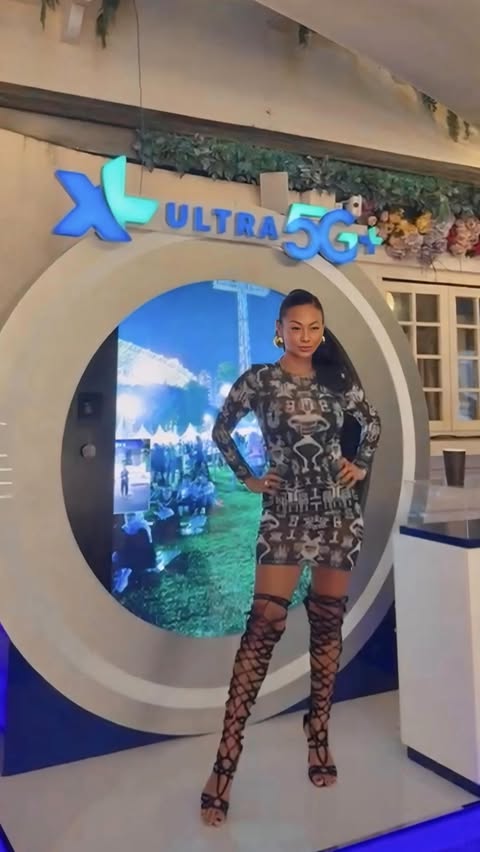 Instagram post by @indahkalalo for XL Axiata (myXL). Caption reads: Next level concert unlocked at #UltraverseFestival....