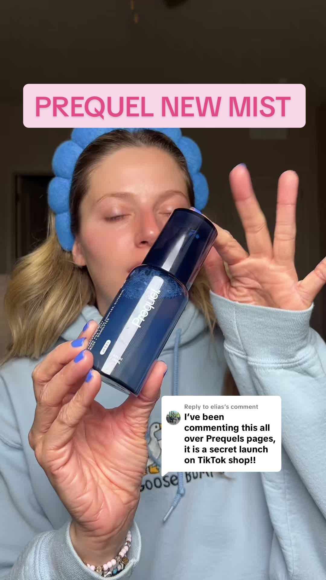 TikTok post by @skincarewithshelbs for Prequel Skin. Caption reads: [...] tiktok shop right now!!! @Prequelskin does....