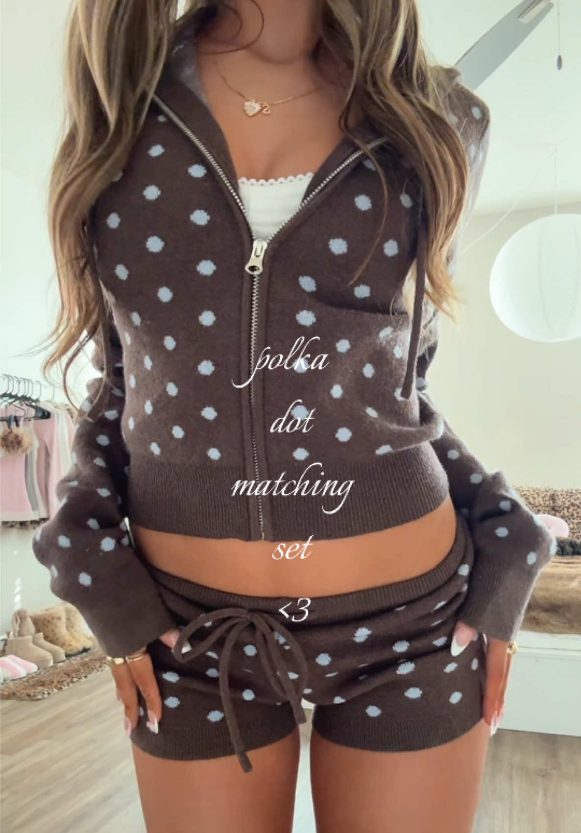 TikTok post by @sadiebaby08 for Edikted. Caption reads: @Edikted 💗 #polkadot #matchingset [...].