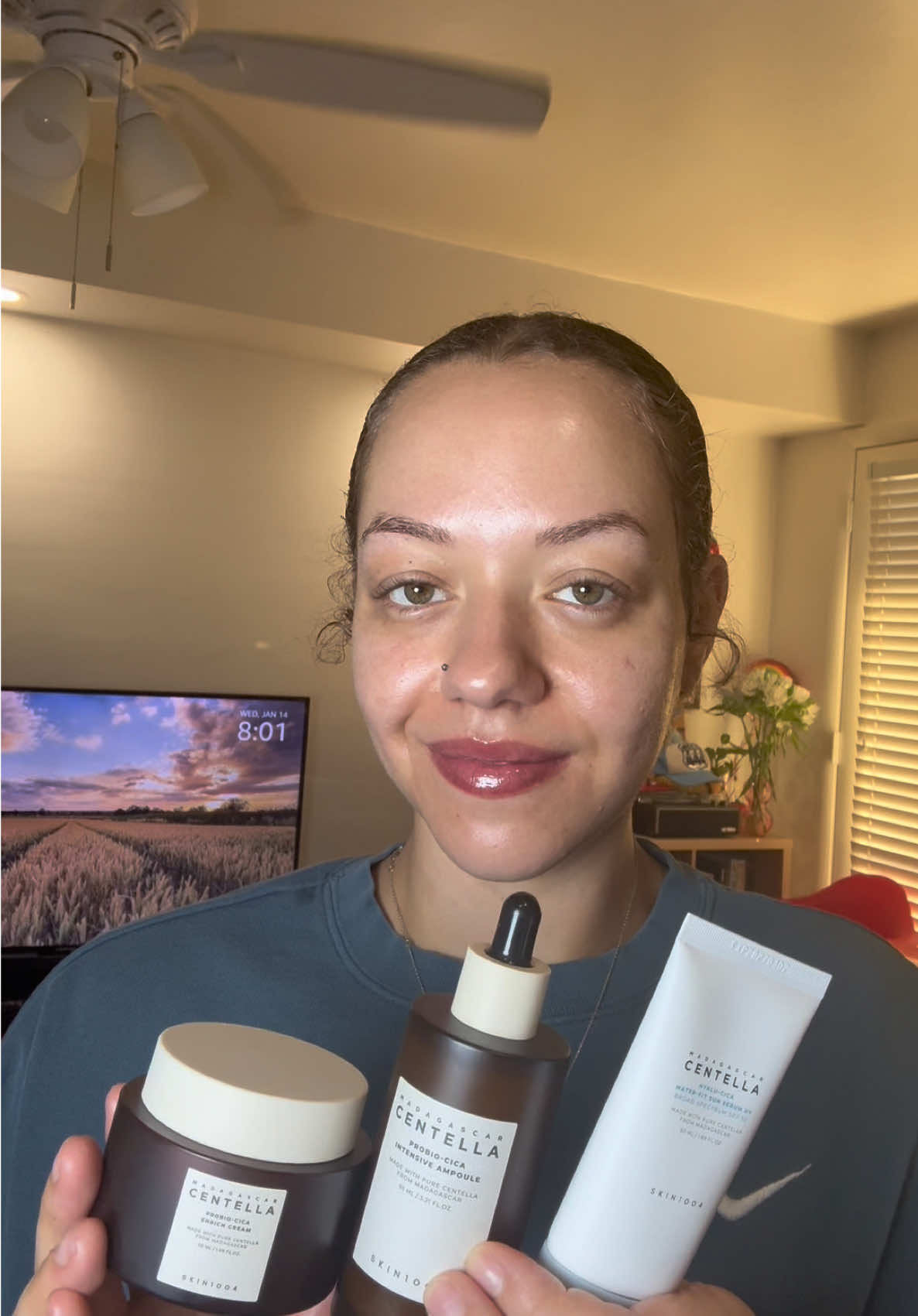 TikTok post by @marissajaii for BAZZAAL. Caption reads: Madagascar centella is calming for sensitive skin,....