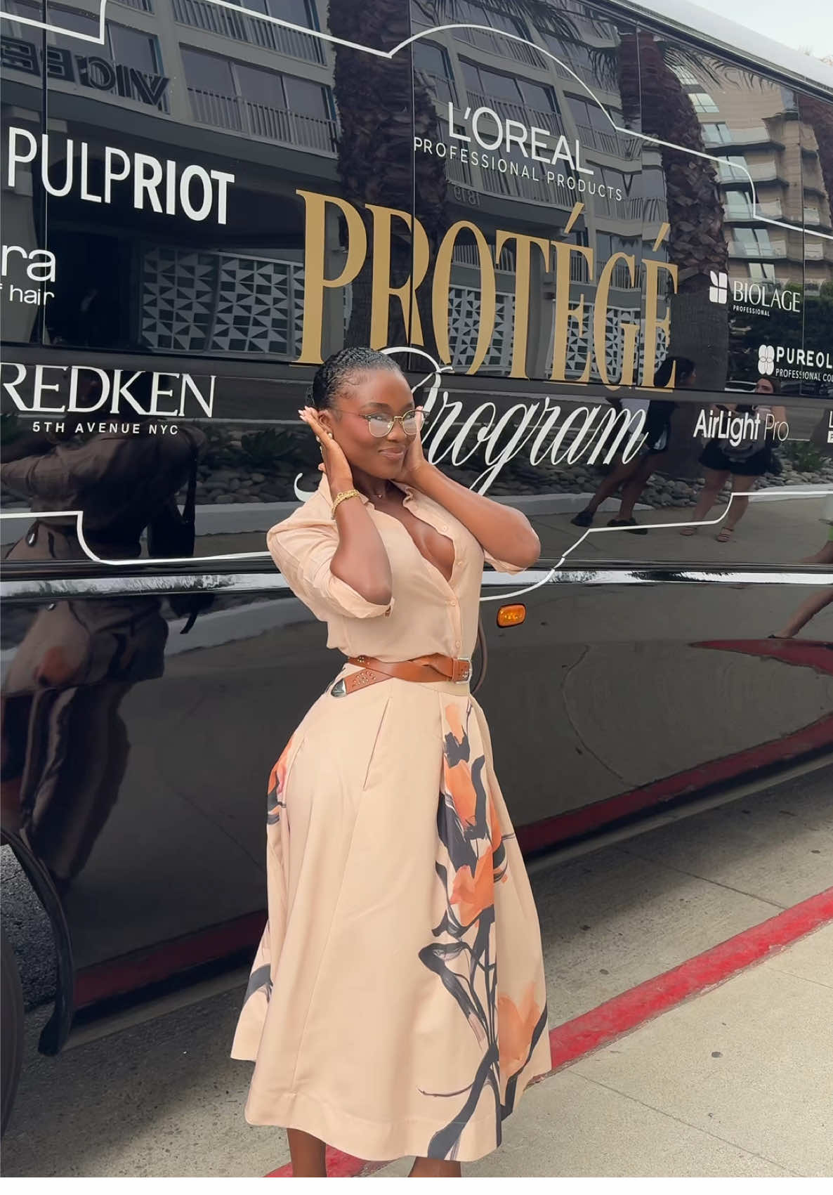 TikTok post by @melinda_melrose for Pureology. Caption reads: Come with me as I head back to school for the....