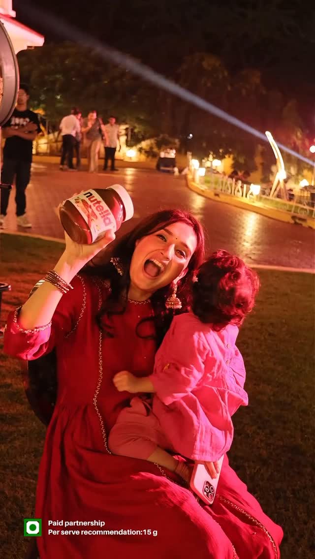 Instagram post by @pankhuri313 for Nutella. Caption reads: Some evenings just stay with you…the glow of the....