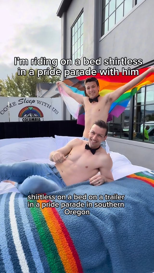 Instagram post by @michaelandmatt for Travel Oregon. Caption reads: “Come sleep with us” 😫👌🏼 the absolute best way....