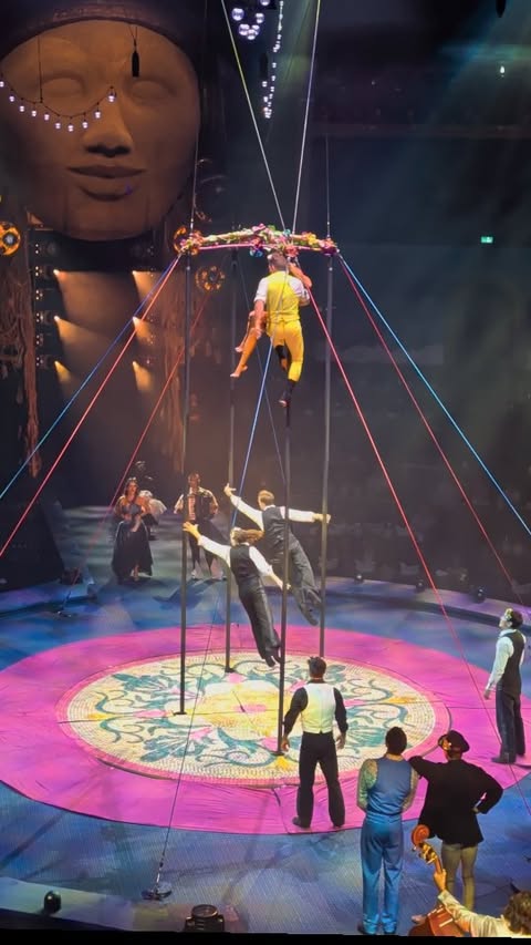 Instagram post by @maya_crutch for Cirque du Soleil. Caption reads: Am I the first woman in Cirque Du Soleil to....