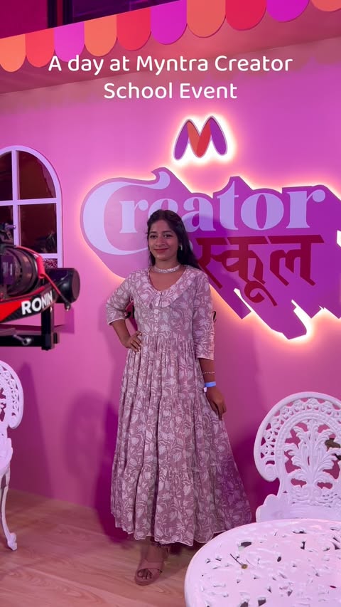 Instagram post by @iamsumaiyakhan for Myntra. Caption reads: A day At Myntra Creator School Event @myntra . .....