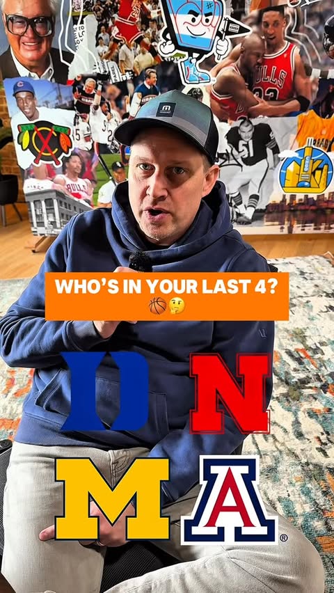 Instagram post by @chgo_sports for SLING TV. Caption reads: Who is your final four?👀⬇️ Watch the rest of the....