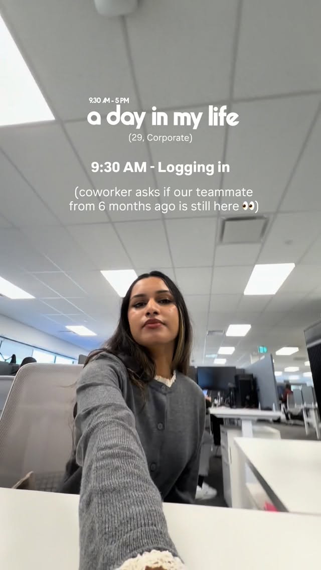 Instagram post by @whatpriyawears for MadeGood. Caption reads: day in my life as a corporate girl working in tech....