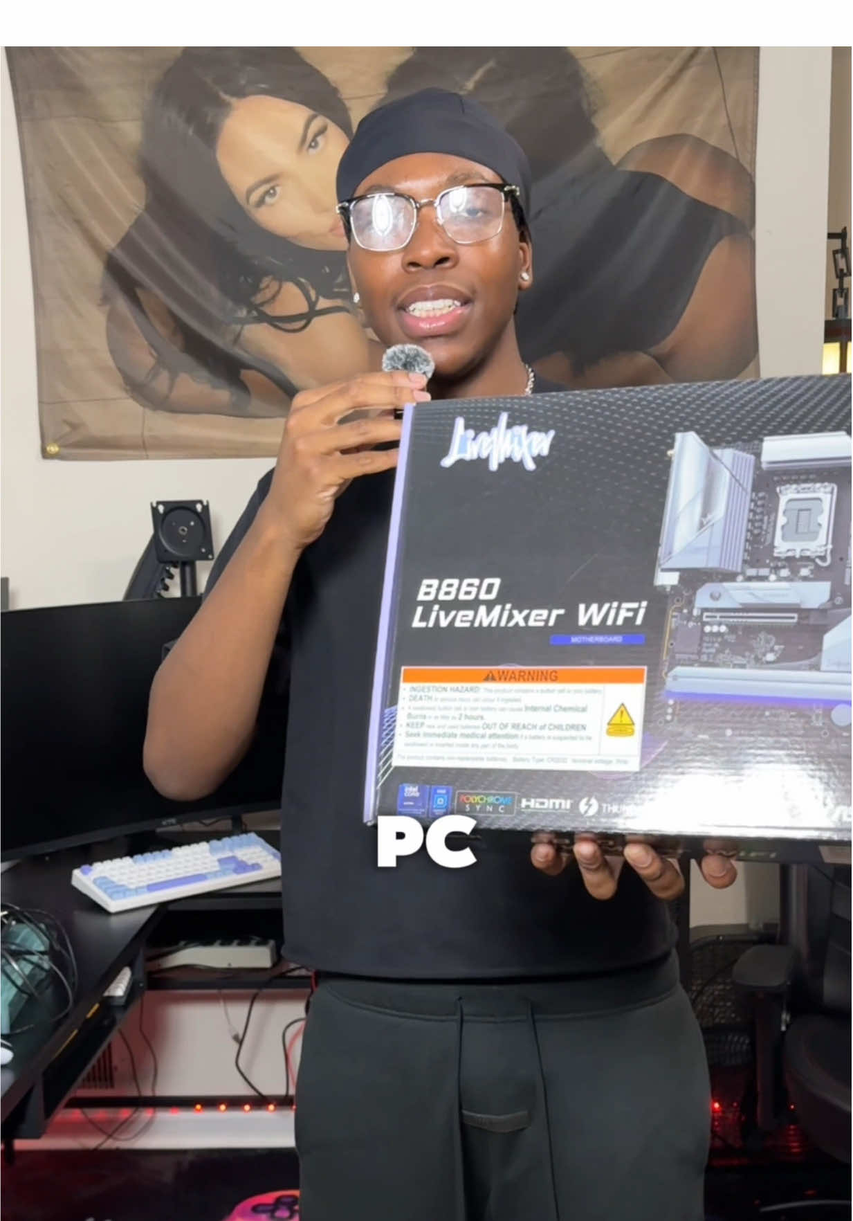 TikTok post by @brackxtt for Newegg. Caption reads: [...] #TikTokCreatorSearchInsightsIncentive....