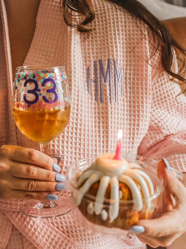 Instagram post by @haleymartinoxo for PersonalizationMall.com. Caption reads: Birthday behavior with @pmallgifts 🎉 #ad My....