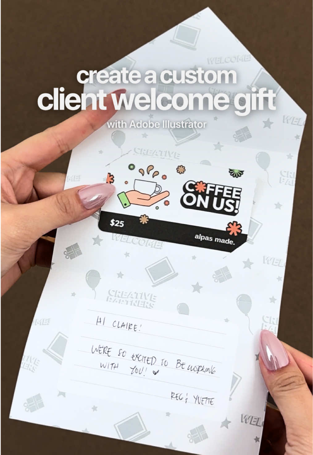 TikTok post by @regandyvette for Adobe Design. Caption reads: We love going the extra mile for our clients and....