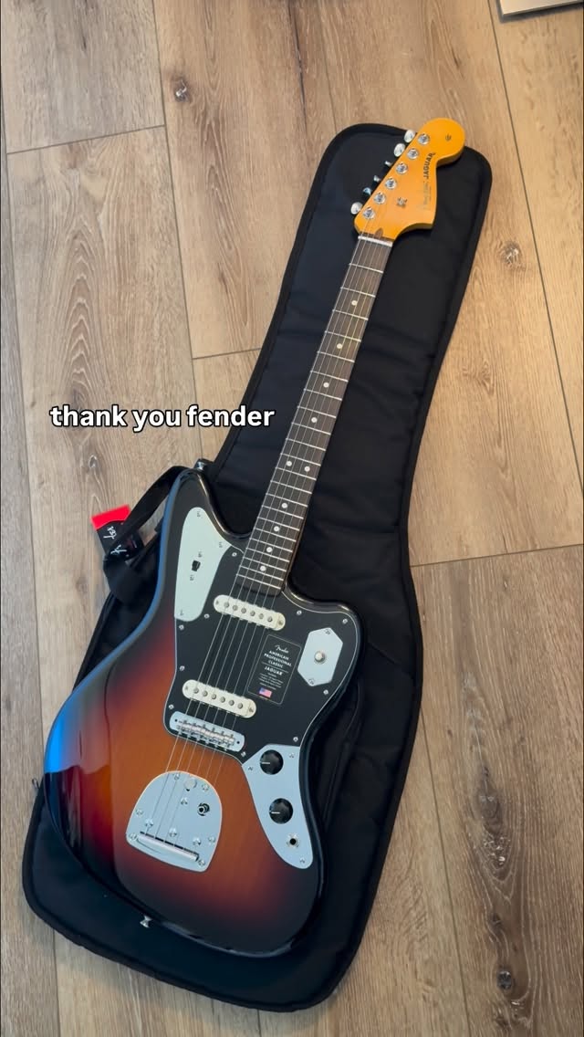 Instagram post by @willowakee for Fender. Caption reads: thank you @fender ★ they sent the brand new....