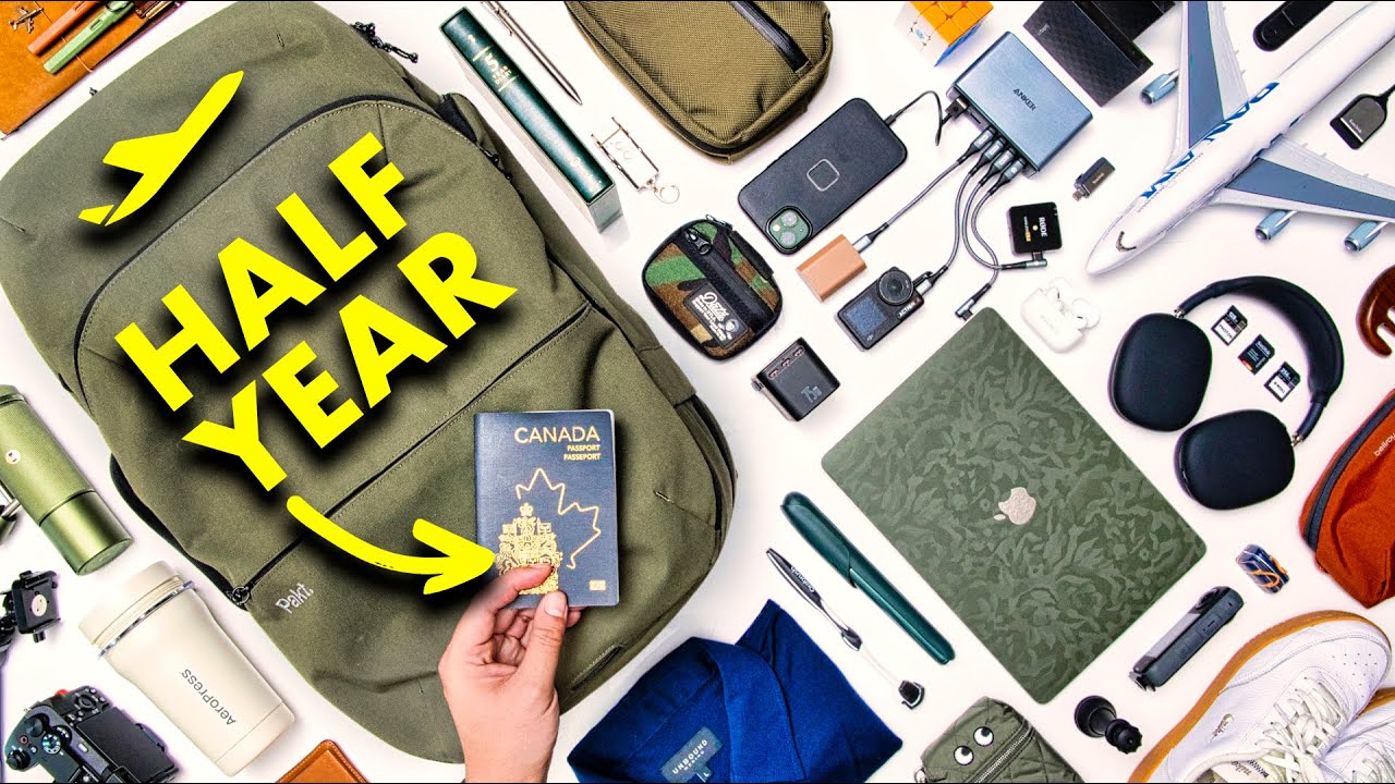 YouTube post by @MauriceMoves for Pakt Bags. Caption reads: How a Digital Nomad Packs for 6 MONTHS of Work in....