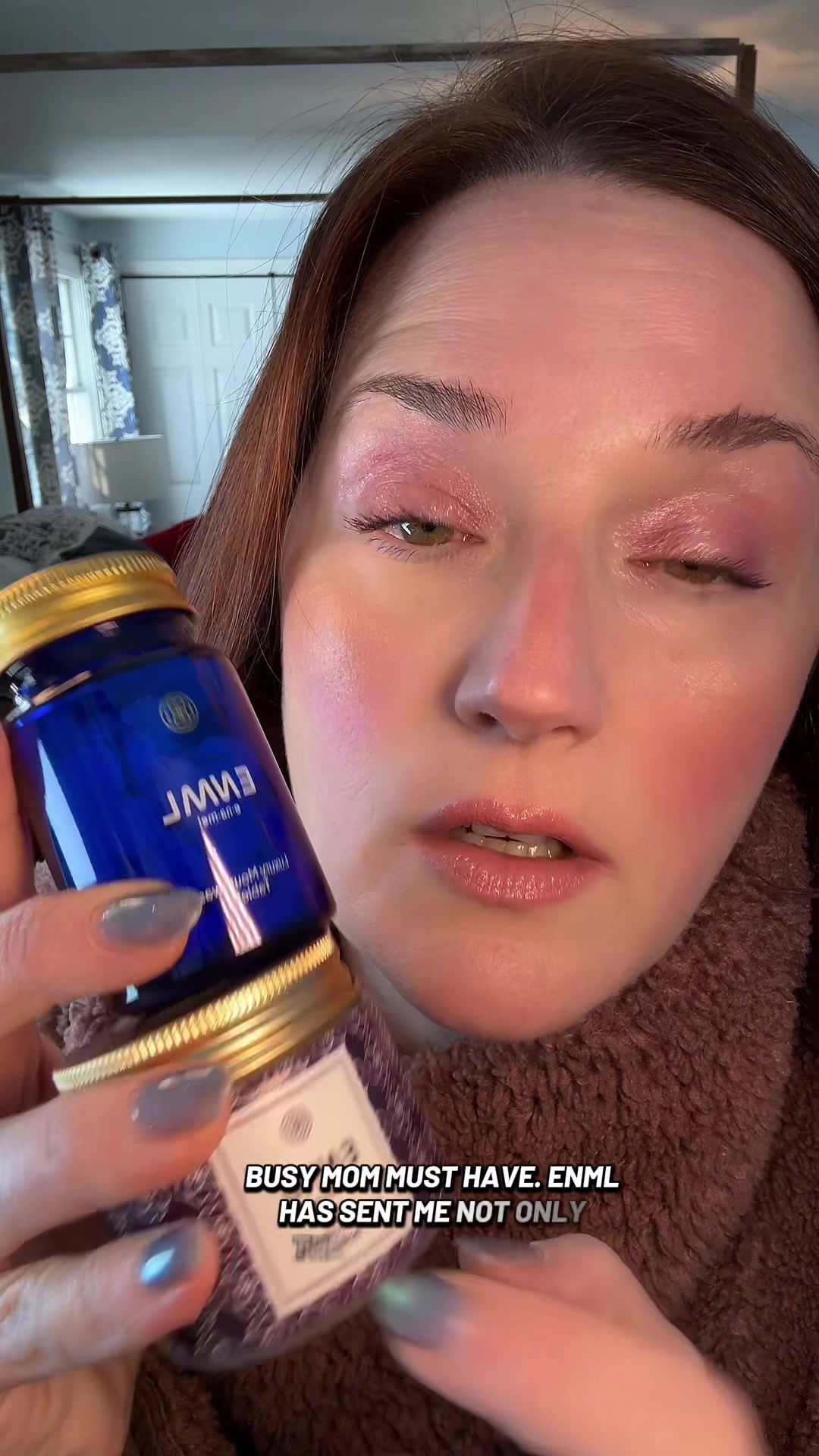 TikTok post by @ashleylawrencelifestyle for ENML Toothpaste Tabs. Caption reads: [...] oral care in one cute little kit @ENML....