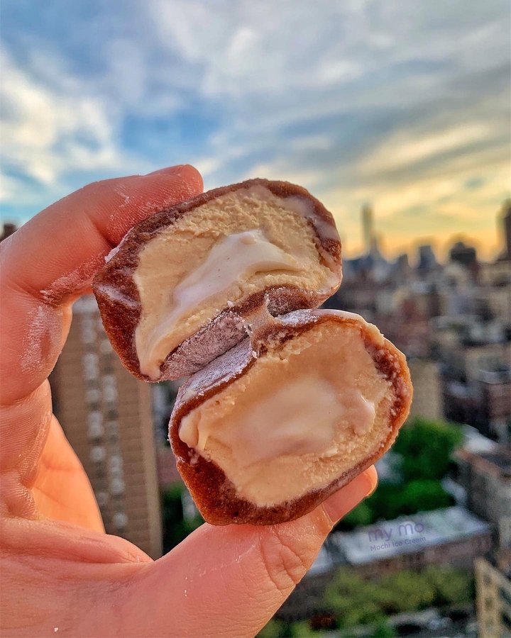 Instagram post by @405tomainstreet for My/Mochi. Caption reads: Can’t get enough of this S’mores....