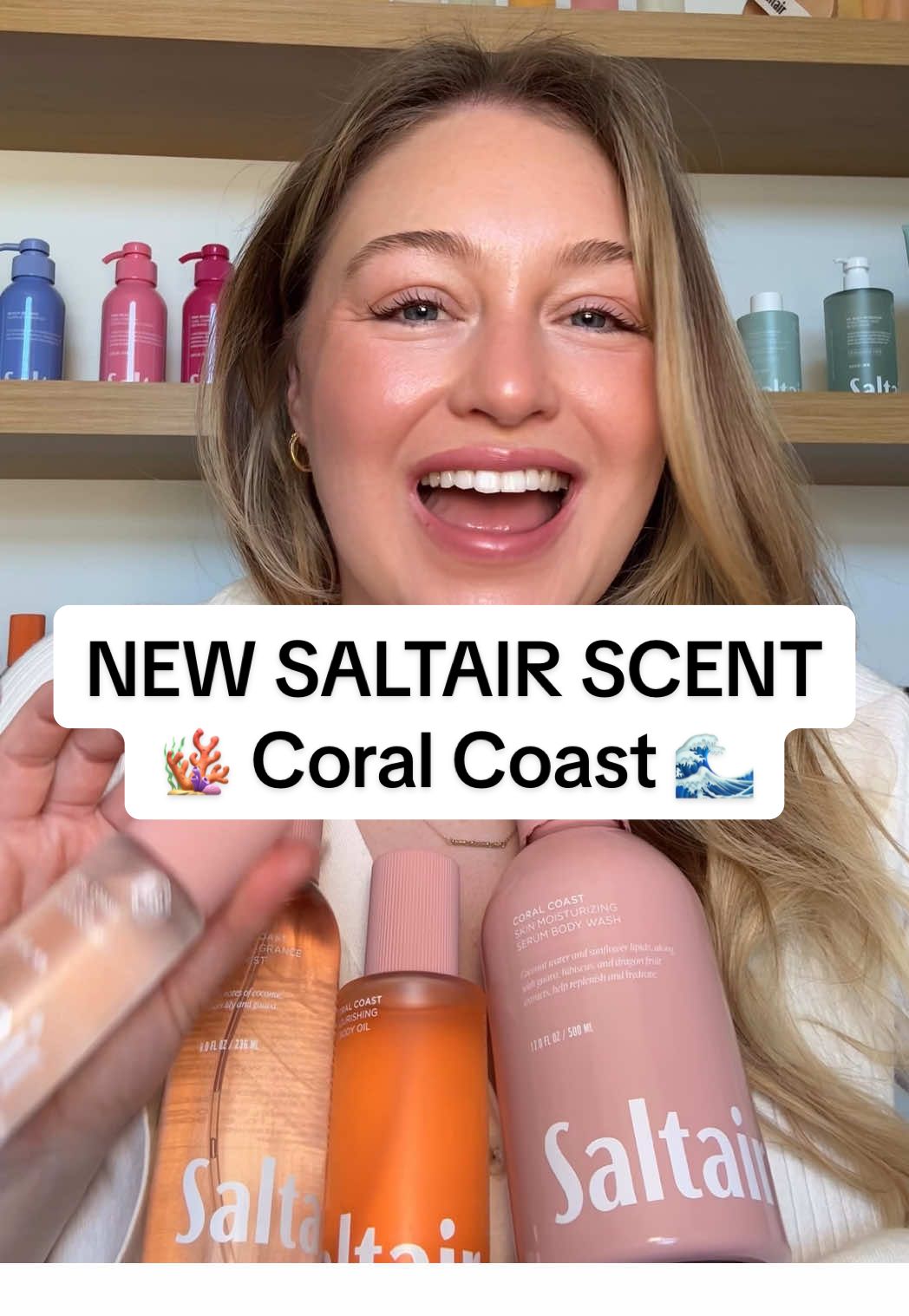 TikTok post by @iskra for Saltair. Caption reads: [...] Coral Coast… our brand new @Saltair Body....