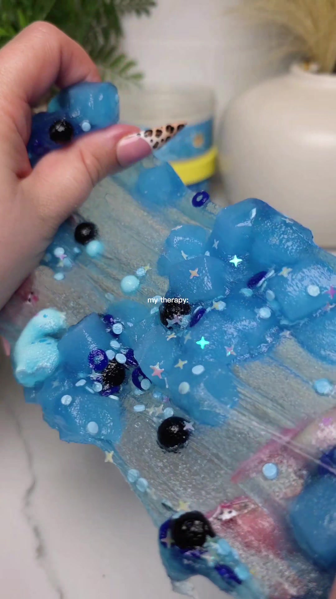 TikTok post by @nailed.slime.revi for Peachybbies. Caption reads: [...] decompress after a long week? 🙋‍♀️....