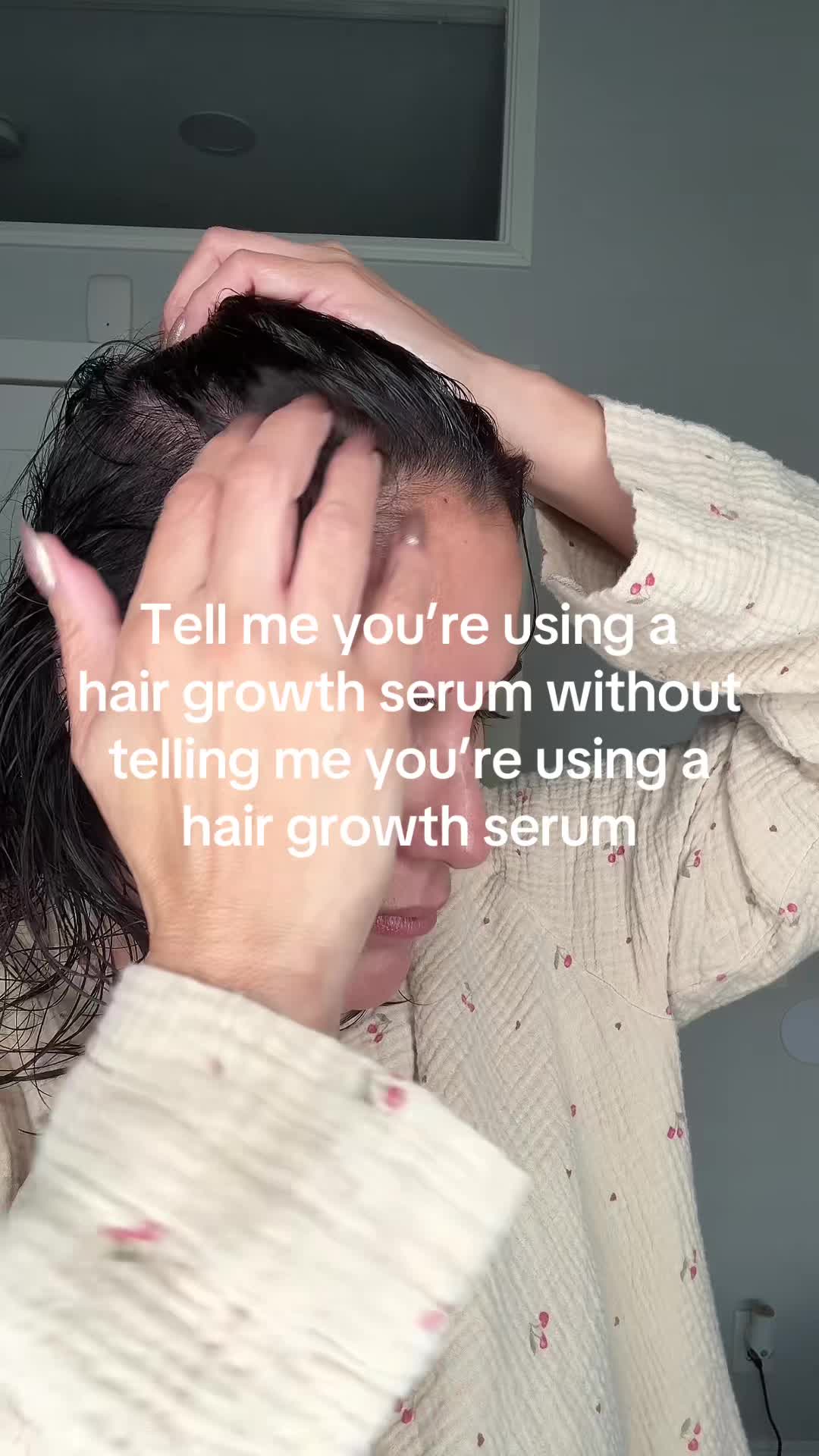 TikTok post by @nikyfrancoluna for VEGAMOUR. Caption reads: Vegamour Gro + Advanced Hair Serum for [...].