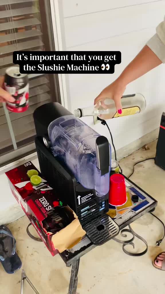 TikTok post by @straightouttacompton8084 for ecozy Appliances. Caption reads: [...] #frozendrinks #cocktails #ecozy @ecozy....