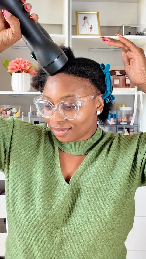 Instagram post by @crystalotv for RevAir • Reverse-Air Dryer. Caption reads: My first time experiencing the RevAir and I must....