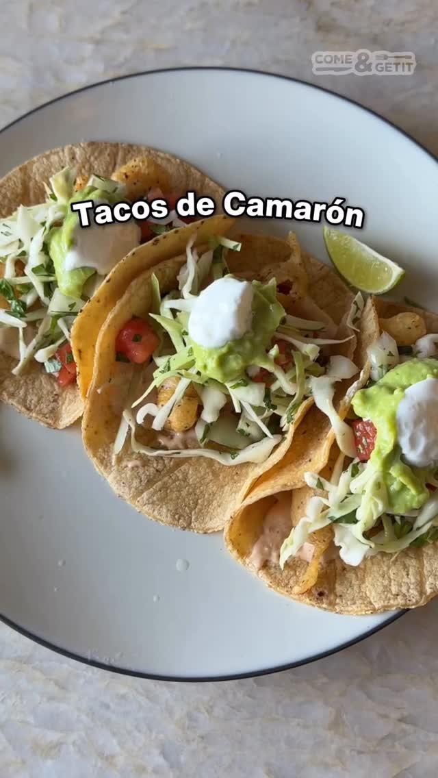 Instagram post by @happybelliesbyjenny for Food52. Caption reads: Golden, crispy shrimp meet crisp cabbage and zesty....