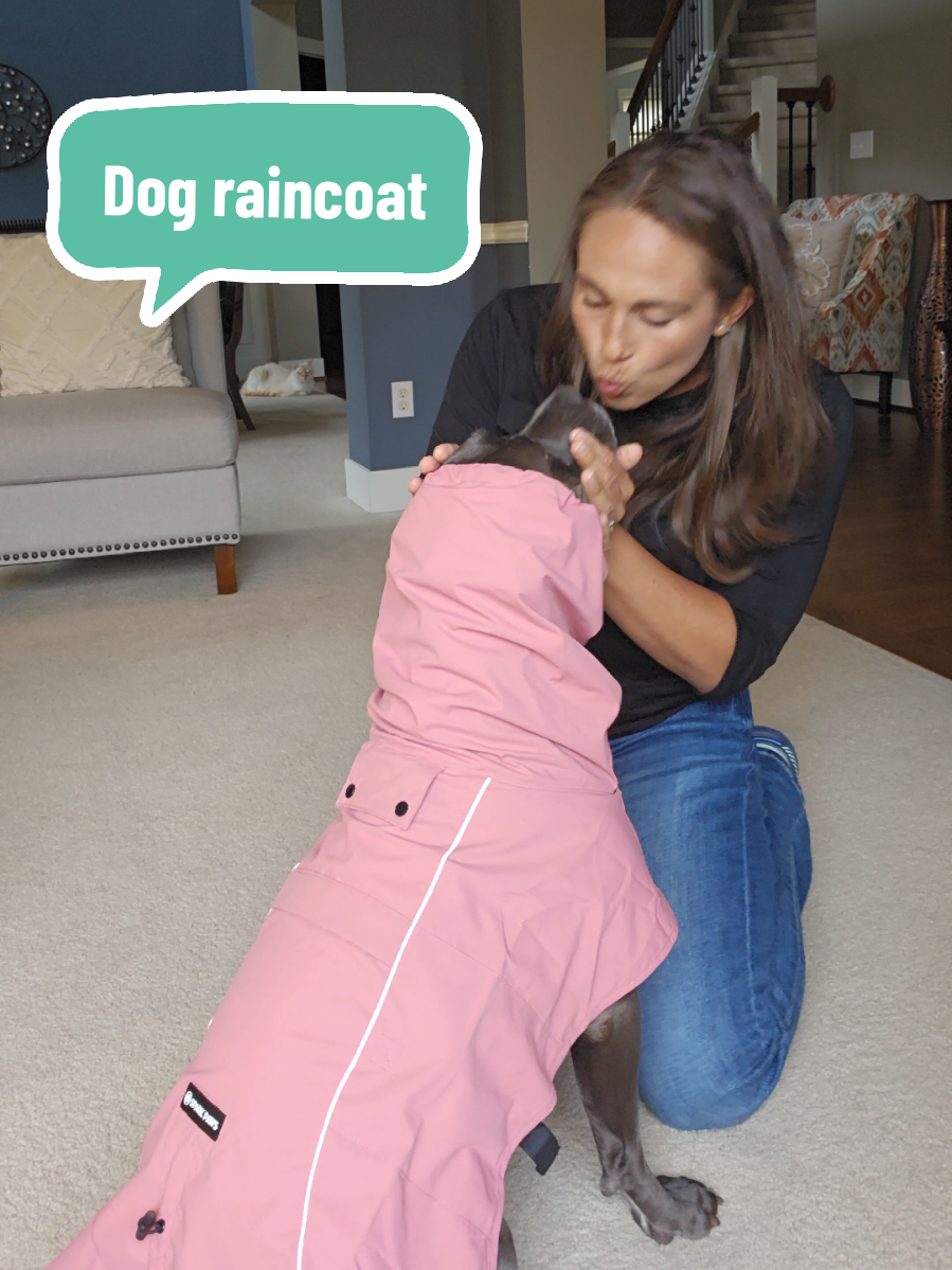 TikTok post by @themichellemartinson for Spark Paws. Caption reads: Hope that helps! The Spark Paws raincoat is quick....