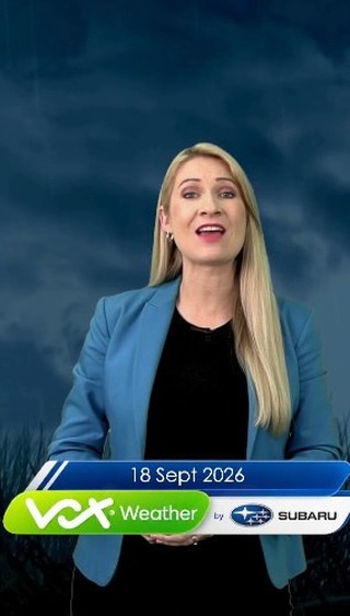 Instagram post by @voxweathergirls for Subaru of America. Caption reads: 18 September 2026 | Vox Weather Forecast brought....