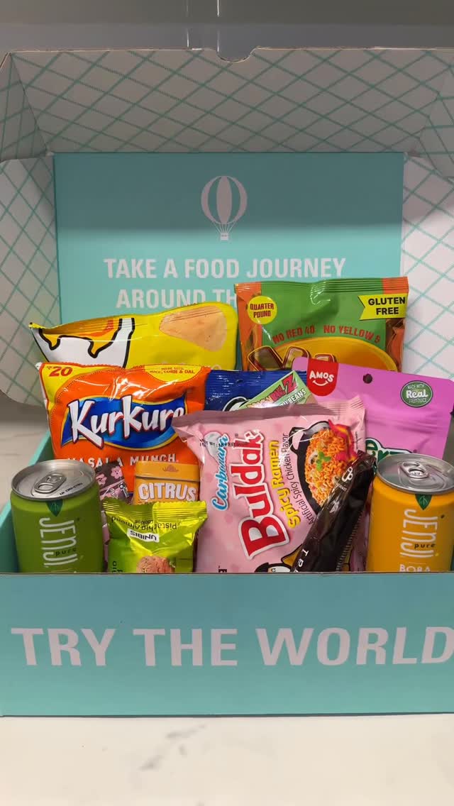 Instagram post by @thefunfluencer for Try The World. Caption reads: #ad 🥨 Snacks so good they deserve their own stamp....