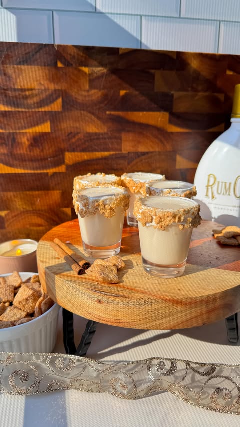 Instagram post by @bribehindthebowl for The Feedfeed. Caption reads: (ad 21+) These Cinnamon Toast Shots with....