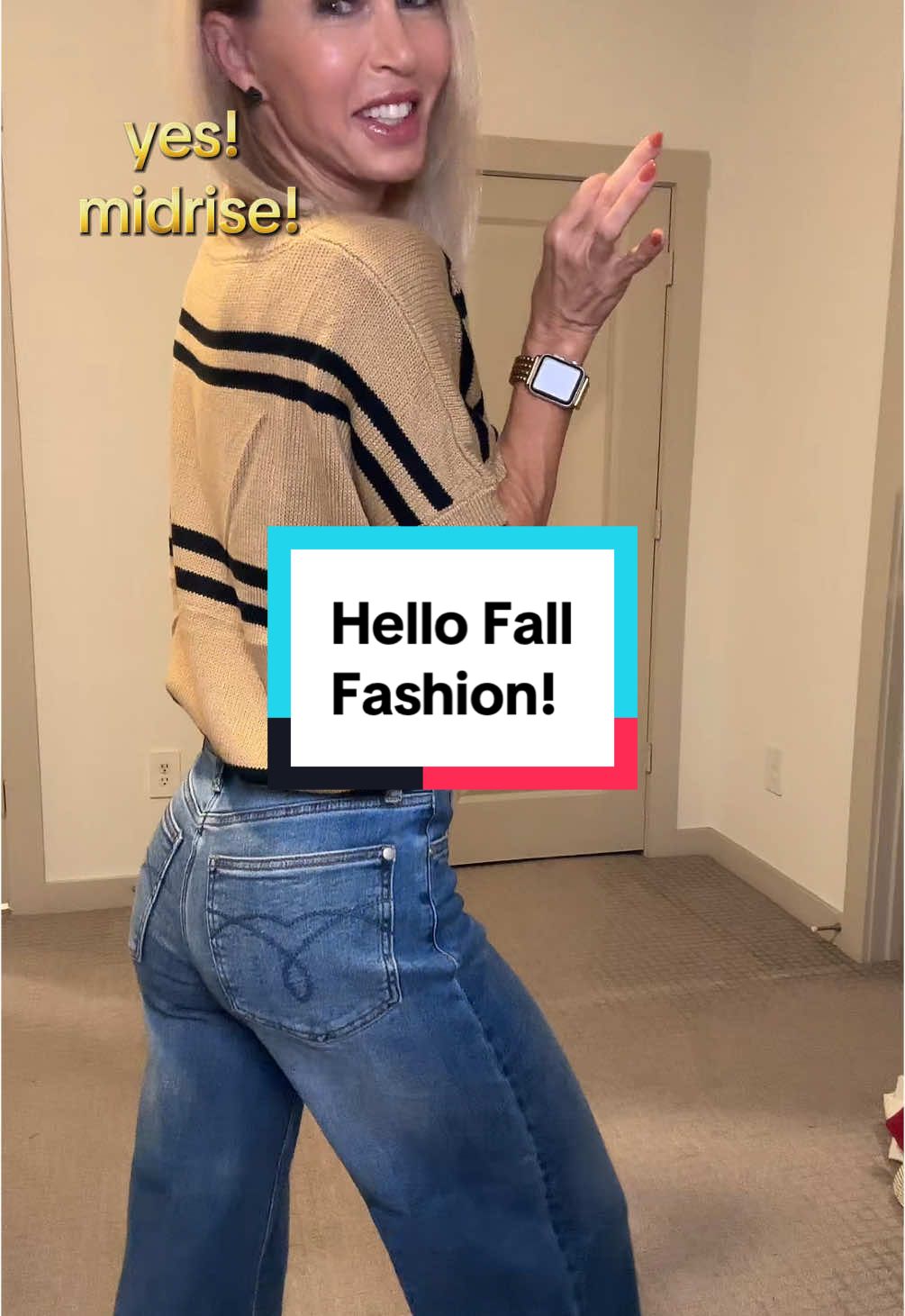 TikTok post by @choosejoy70 for Emma Lous Boutique. Caption reads: [...] midrise and such cute pockets! @Emma Lous....