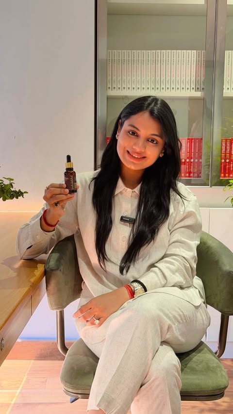 Instagram post by @dr.rohini.somnath.patil for Indulekha. Caption reads: [...] with powerful Ayurvedic ingredients,....