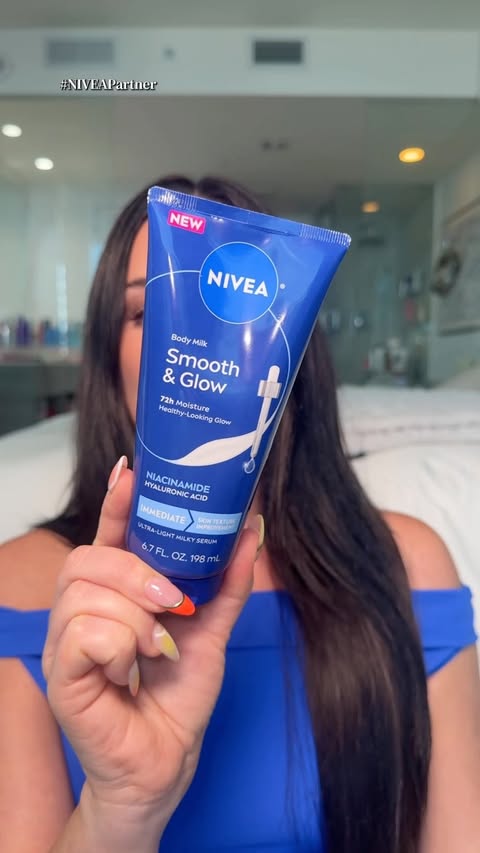 Instagram post by @kristynhoffman for NIVEA. Caption reads: A body milk??? From @niveausa ??? SIGN ME UP 😋💙....
