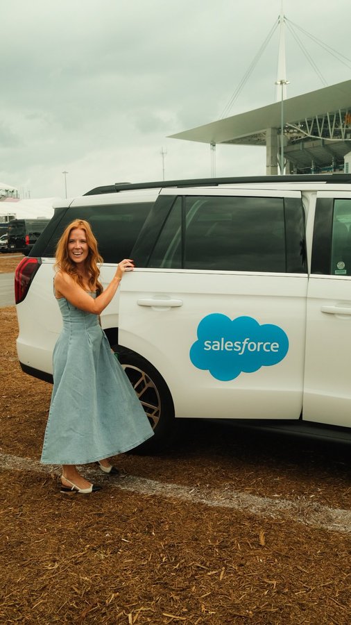 Instagram post by @tonicowanbrown for Salesforce. Caption reads: Thank you to @Salesforce and @McLaren F1 team for....