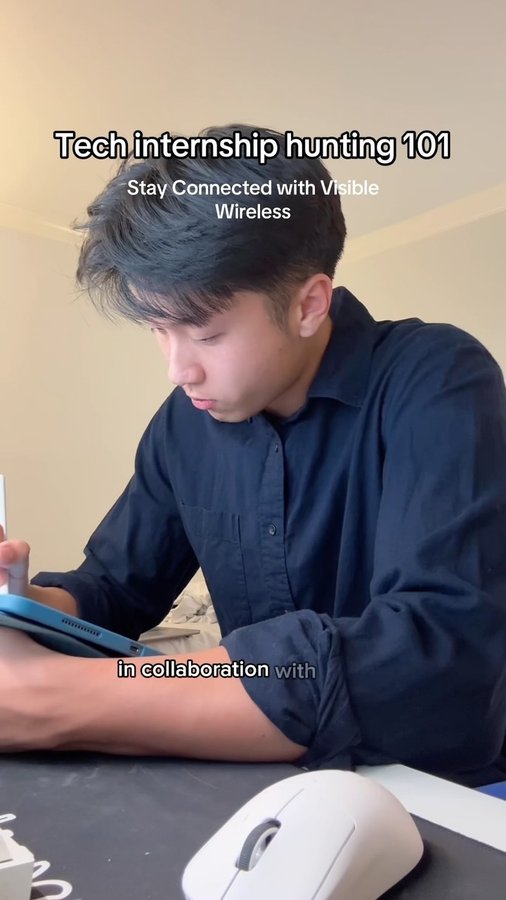 Instagram post by @allenvert for Visible. Caption reads: Hunting for internships can feel overwhelming, but....