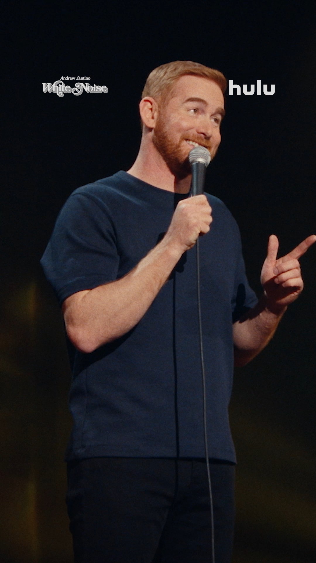 Instagram post by @cheetosantino for Hulu. Caption reads: Andrew Santino: White Noise premieres September 12....