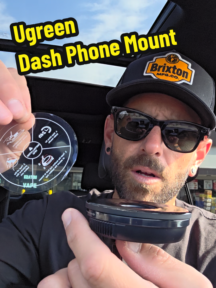 TikTok post by @theghousefam for Ugreen. Caption reads: [...] cup magnetic phone mount! #ugreen....