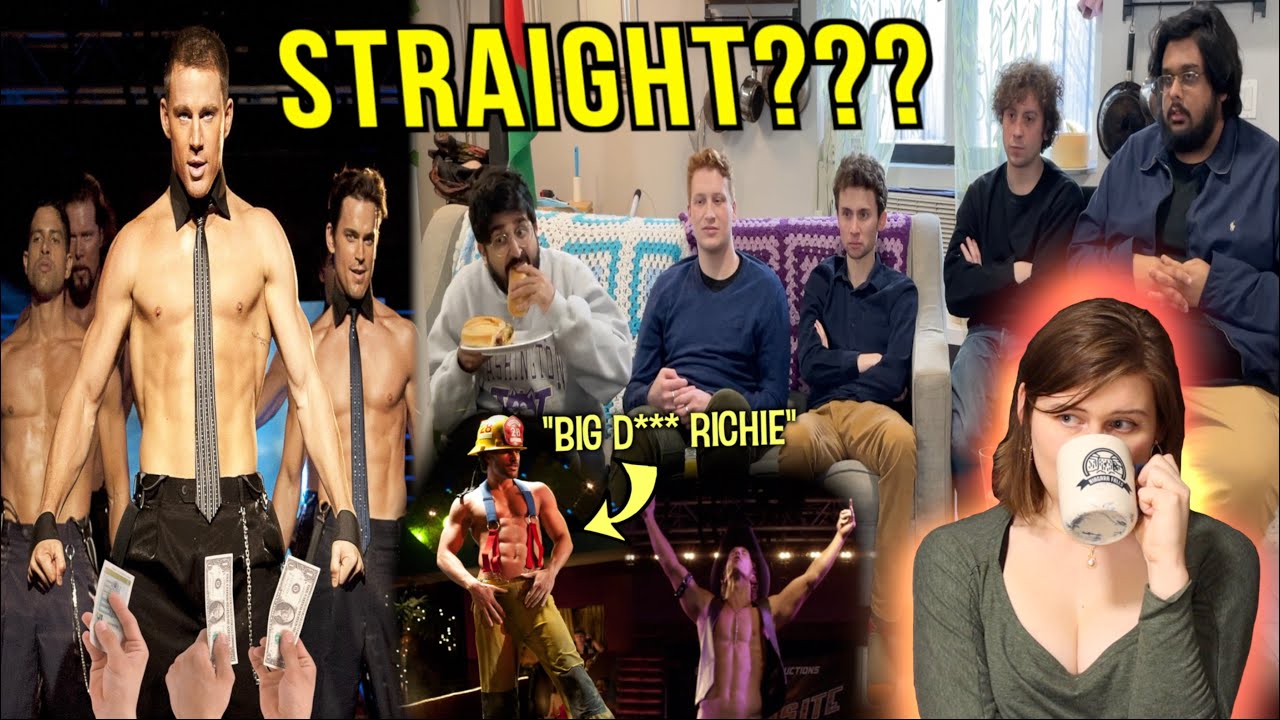 YouTube post by @EvasiveOne for Hollywood Reporter. Caption reads: I Made Straight Guys Watch "Magic Mike".