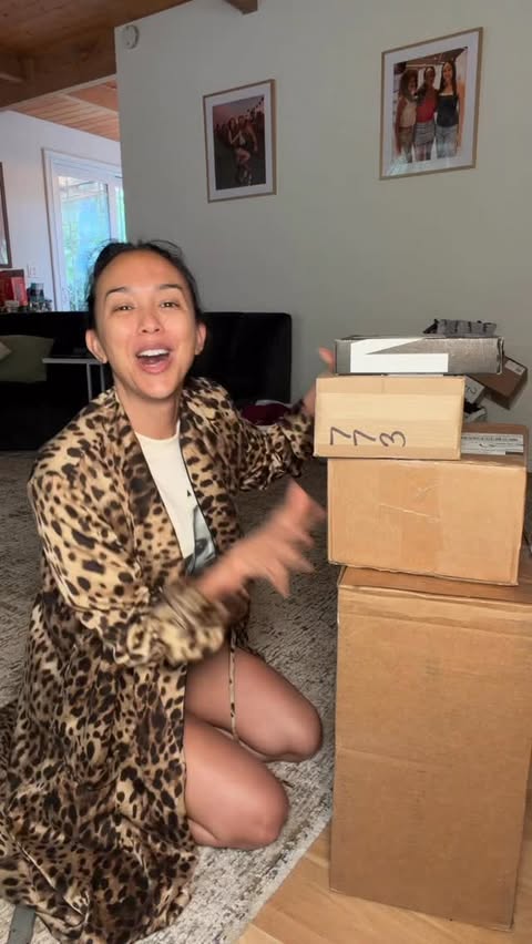 Instagram post by @kat_clark_ for BYOMA. Caption reads: Unbox my packages with me 📦 @milkmakeup @byoma....