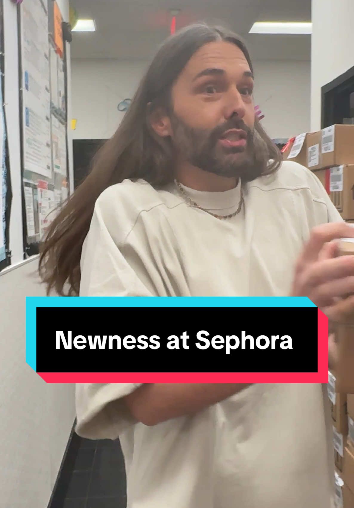 TikTok post by @jvn_official for JVN Hair. Caption reads: Come with me to see our new @JVN Hair display at....