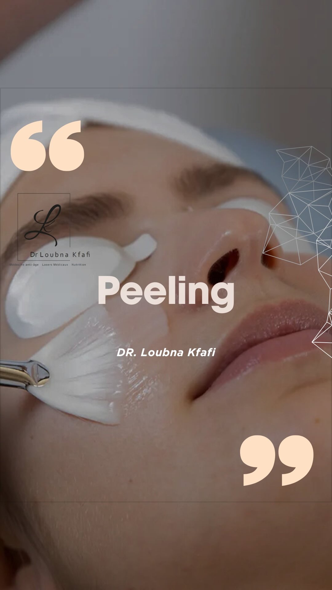 Instagram post by @cabinetdrloubnakfafi for Unsplash. Caption reads: Le peeling التقشير أو.