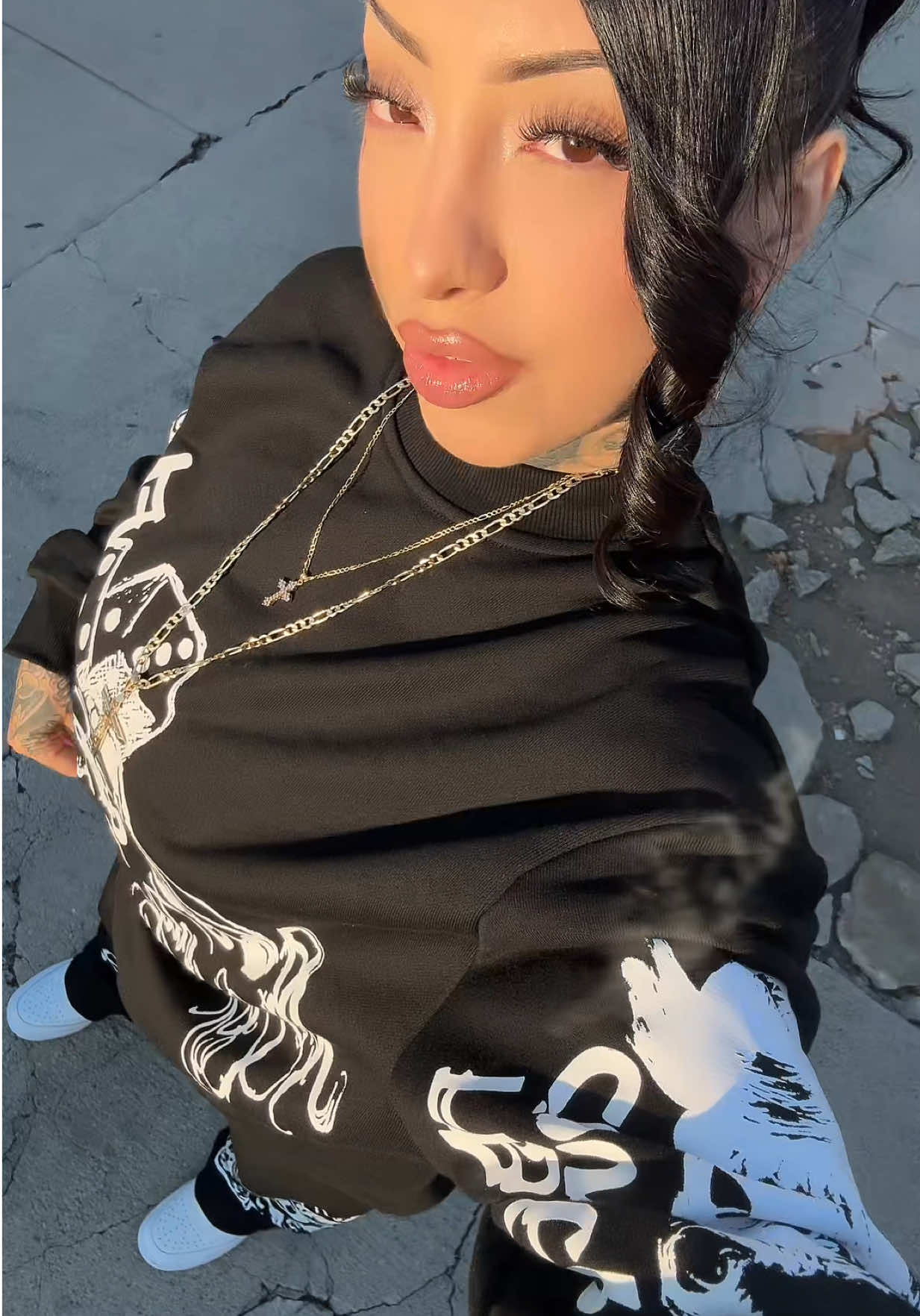 TikTok post by @angelbxby for FB County Cosmetics. Caption reads: @FB County 🖤 #fyp #fy #fypシ #fypシ゚viral....